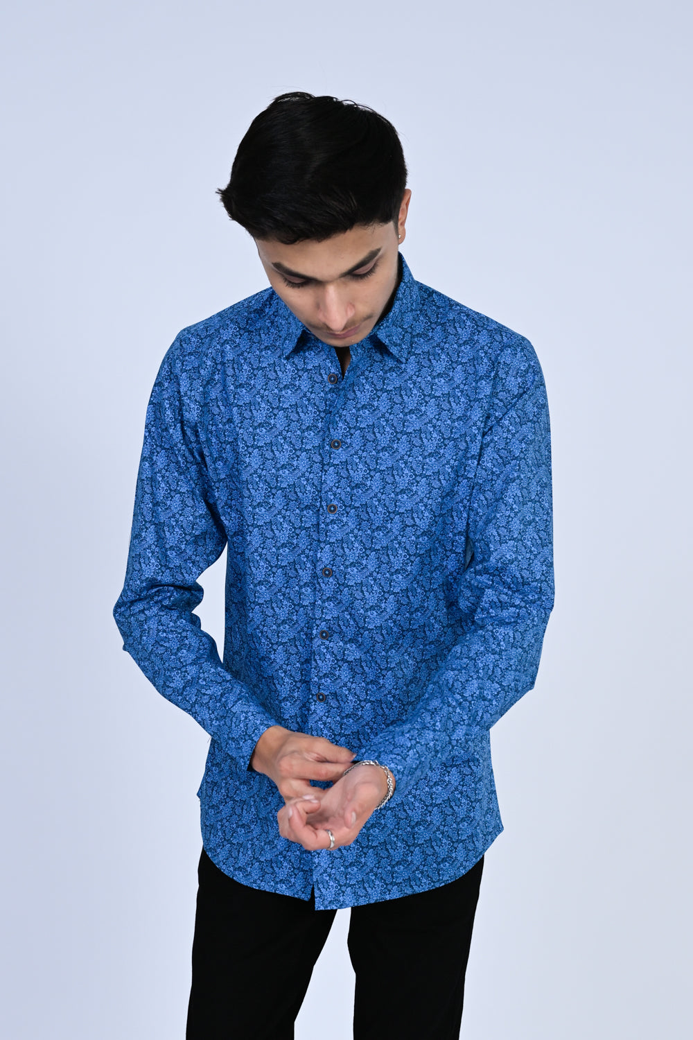 MEN BLUE CASUAL SHIRT Reality