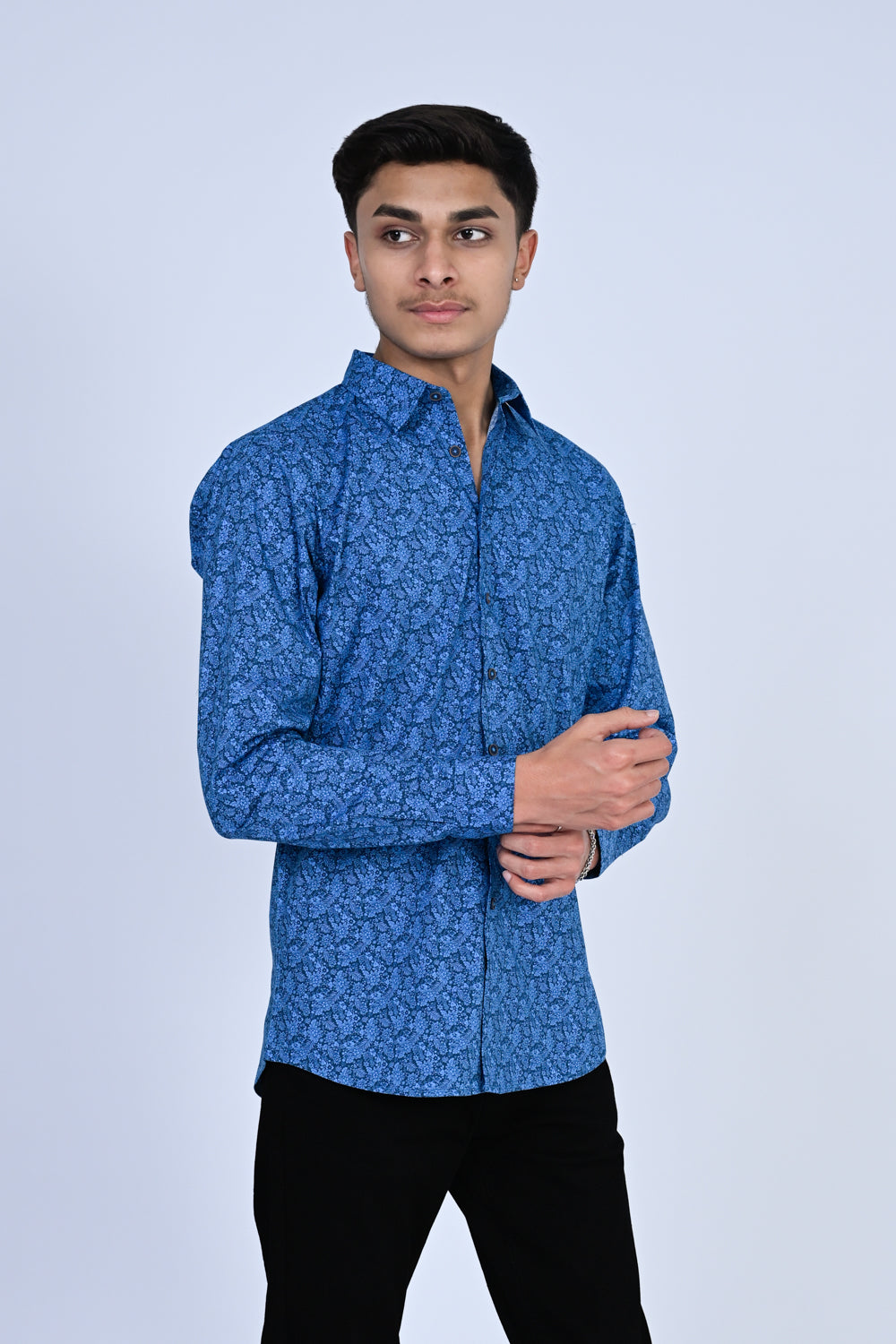 MEN BLUE CASUAL SHIRT Reality