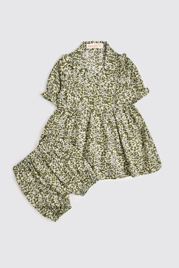 Emerald Blossom Print Suit
