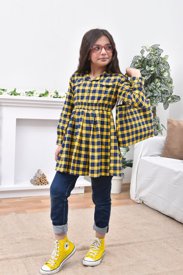 Navy Blue Plaid Flannel Top REALITY