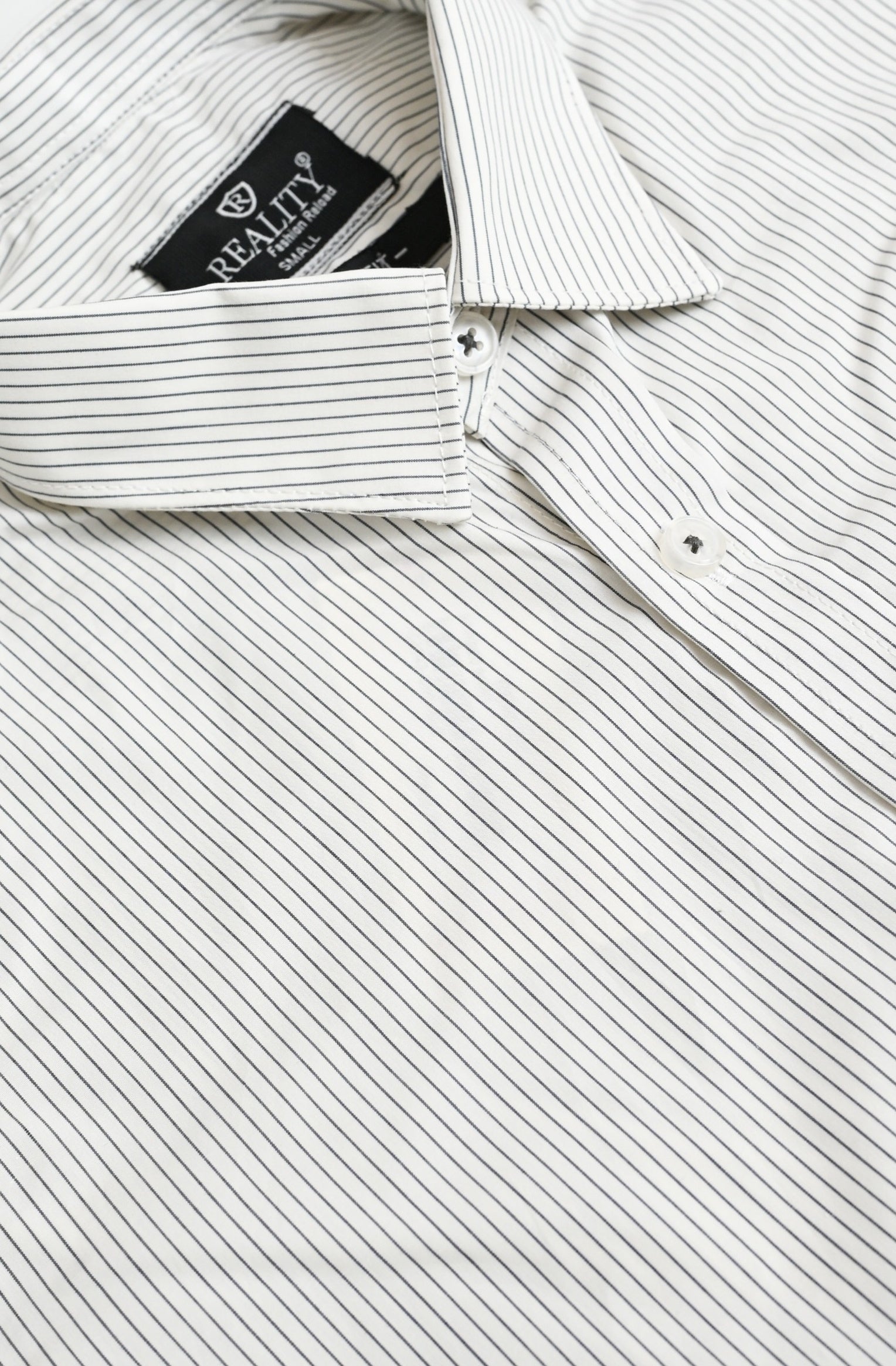BLACK LINE STRIPED H/S CASUAL SHIRT Reality