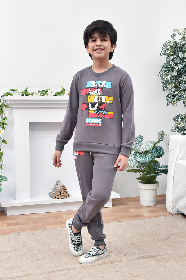 Sonic Printed Grey Sweatshirt