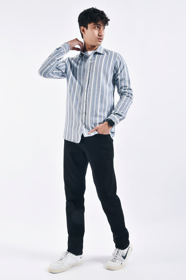 Blue Cotton Flannel Shirt