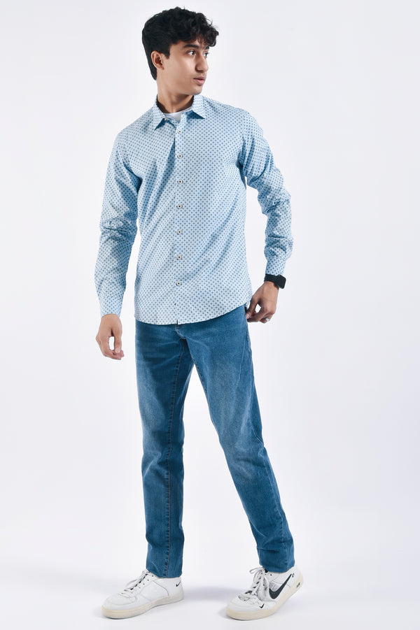 Square Print Cotton Shirt