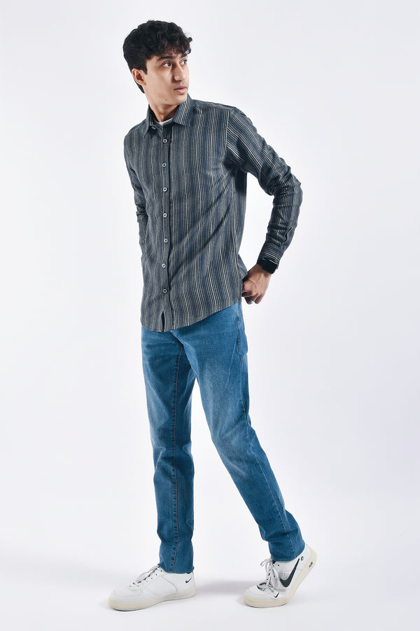 Stripes Cotton Flannel Shirt