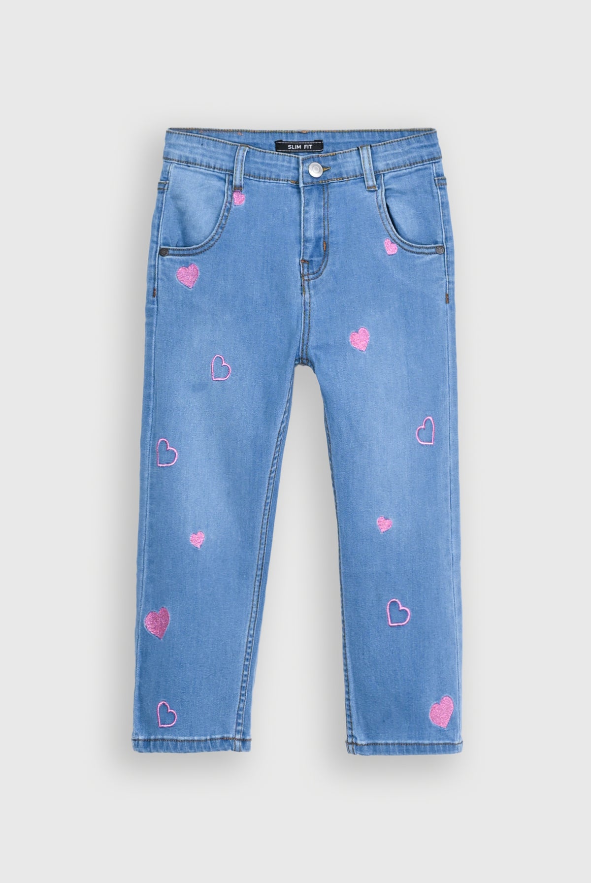 HEART LINES LIGHT BLUE DENIM