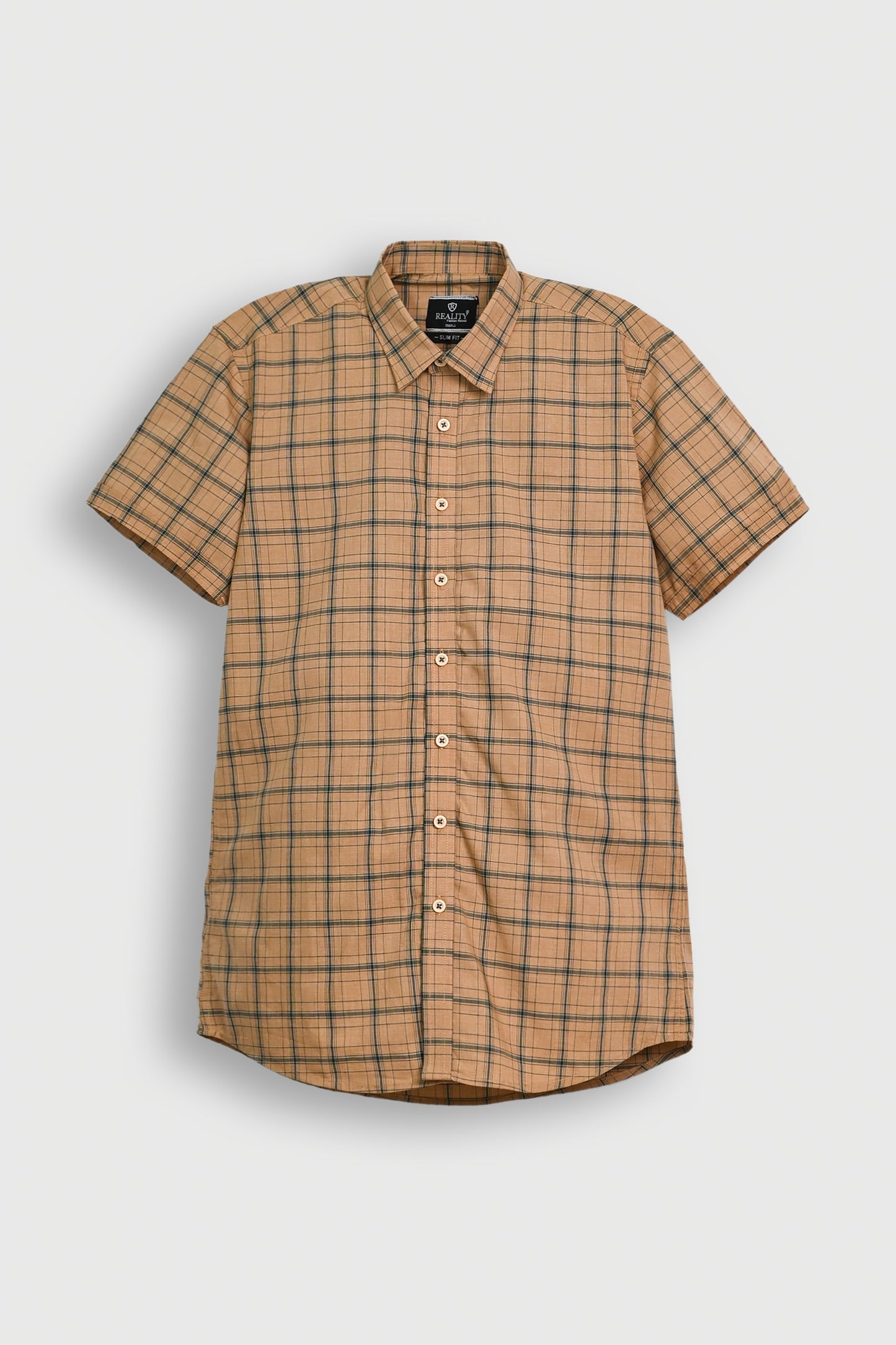BROWN STRIPED H/S CASUAL SHIRT