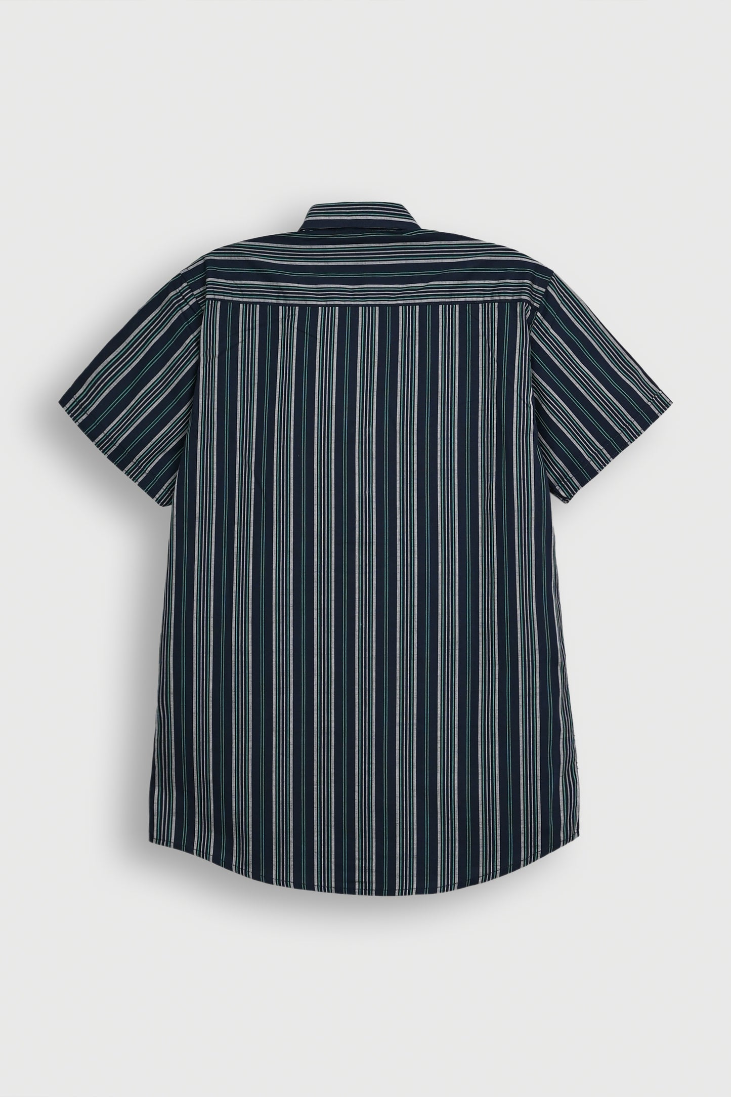 NAVY STRIPED H/S CASUAL SHIRT Reality