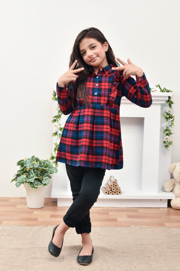 Plaid Princess Flannel Top