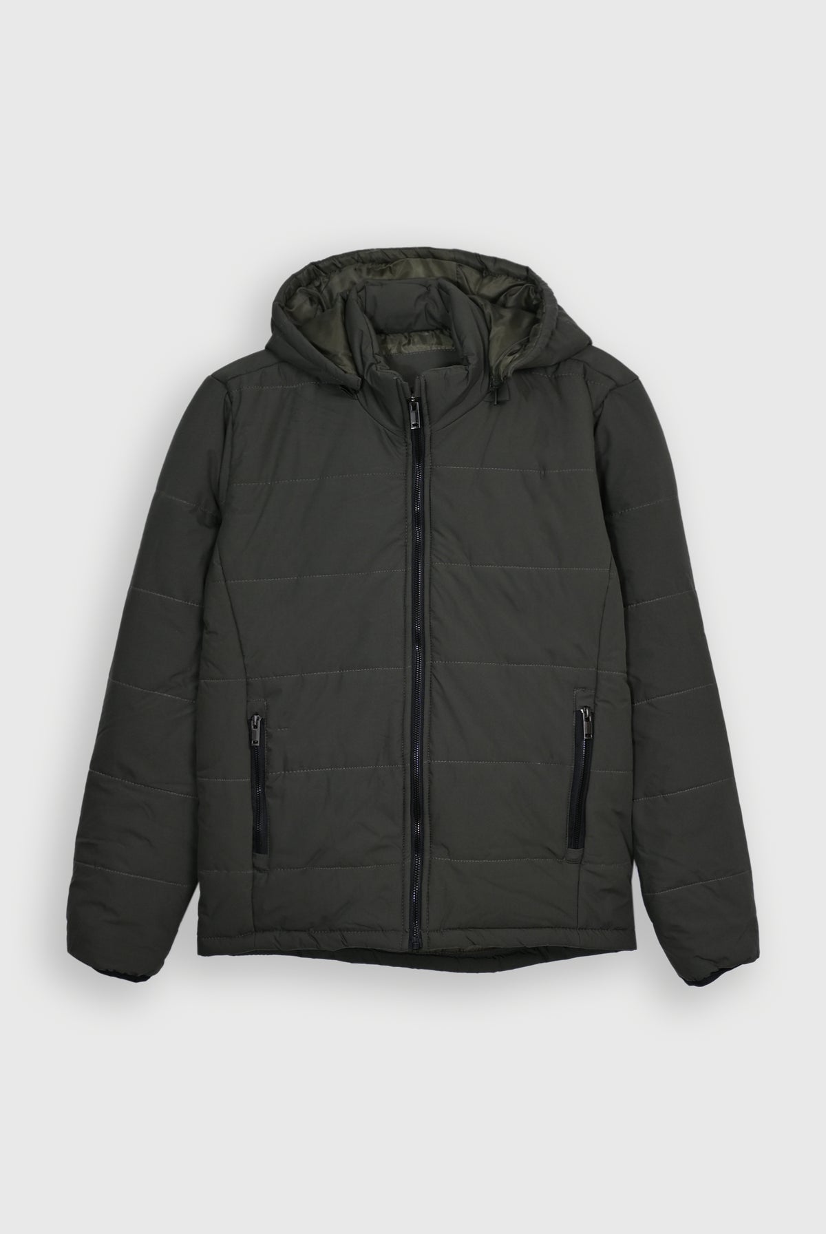 MEN OLIVE PUFFER JACKET