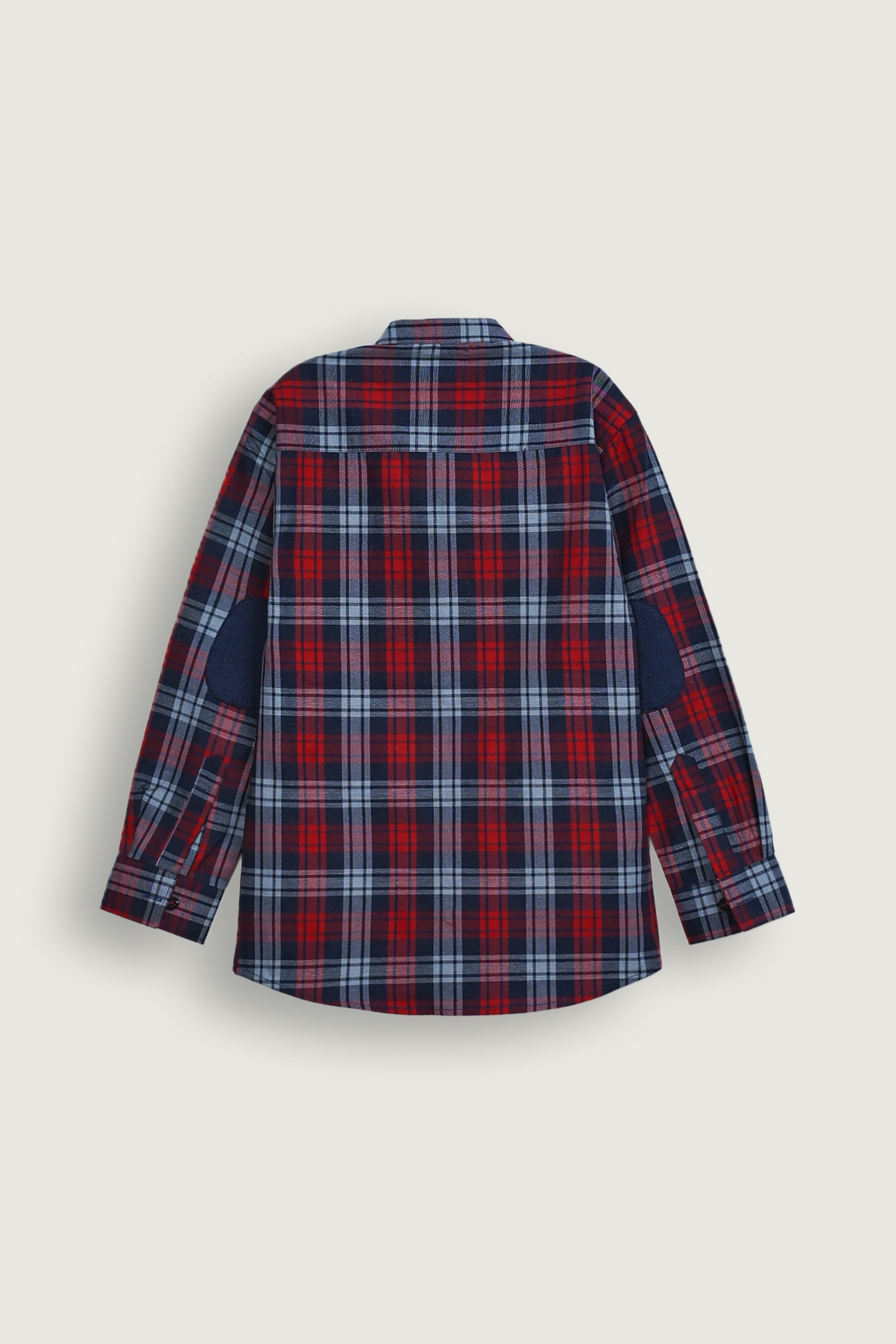 Maroon Check Band Collar Shirt Reality