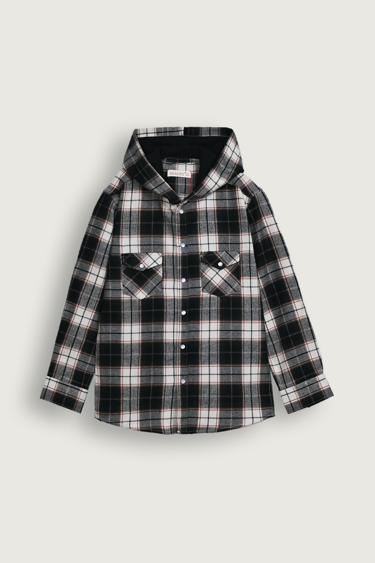 Black & White Hooded Flannel Reality