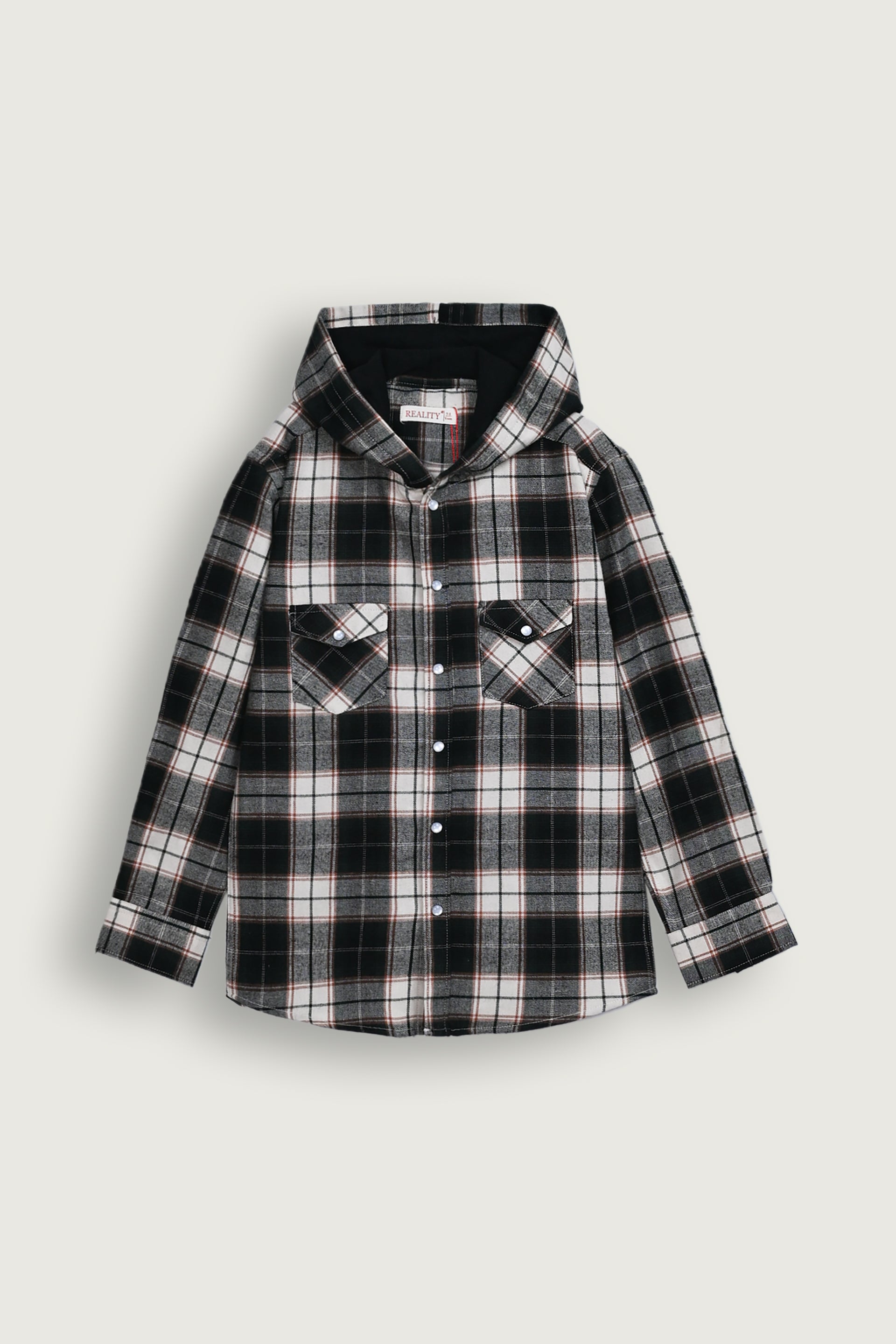 Black & White Hooded Flannel Reality