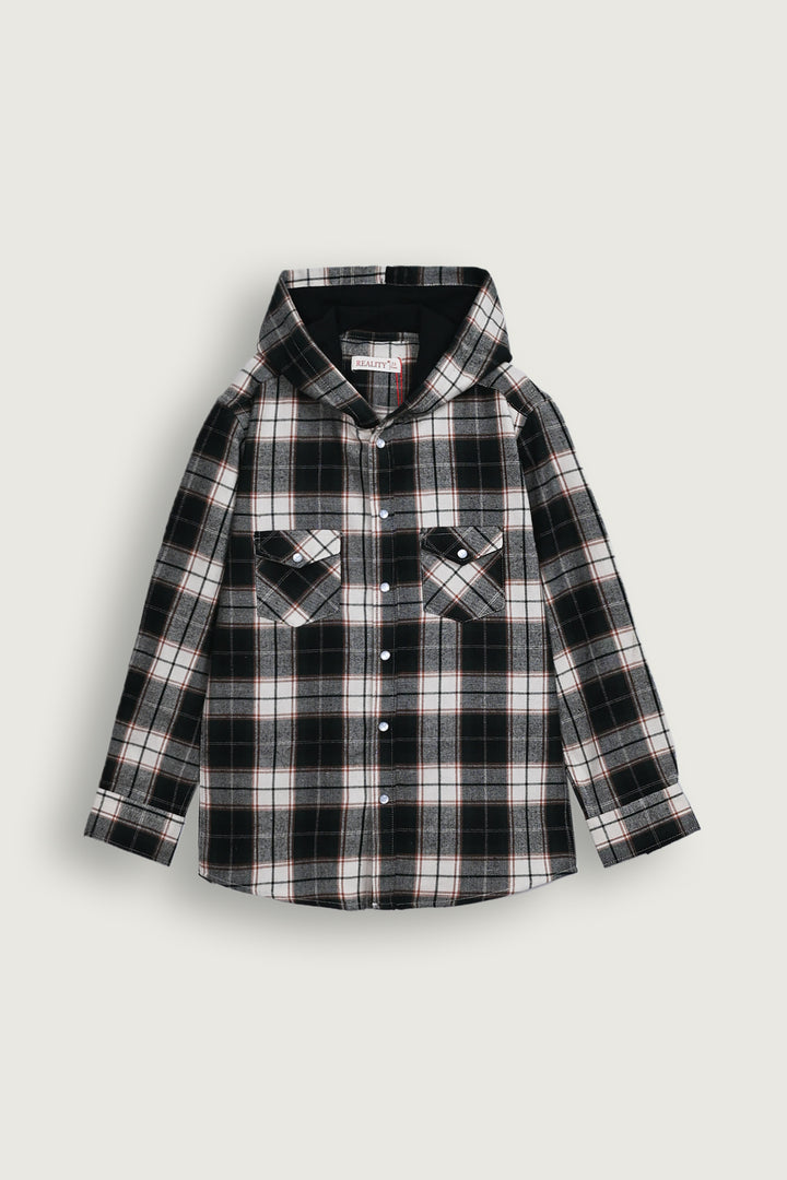 Black & White Hooded Flannel Reality