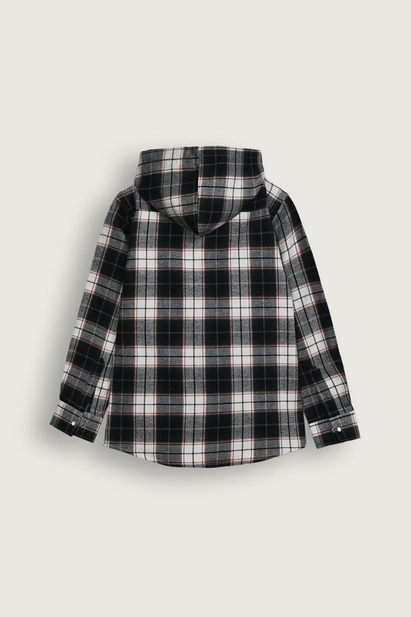 Black & White Hooded Flannel Reality
