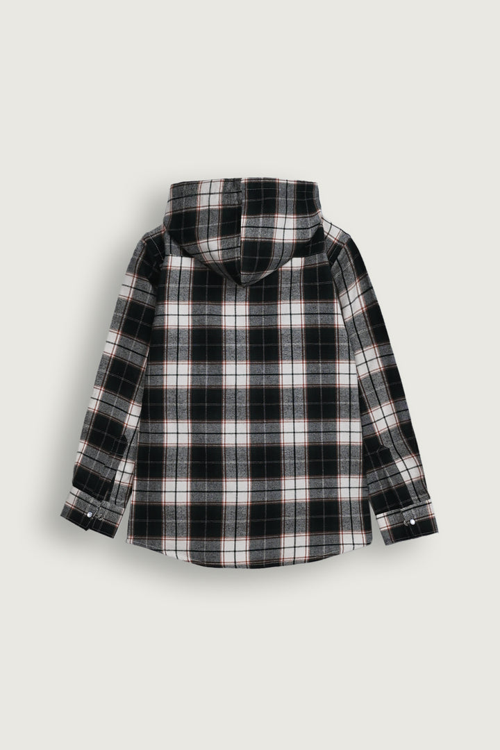 Black & White Hooded Flannel Reality