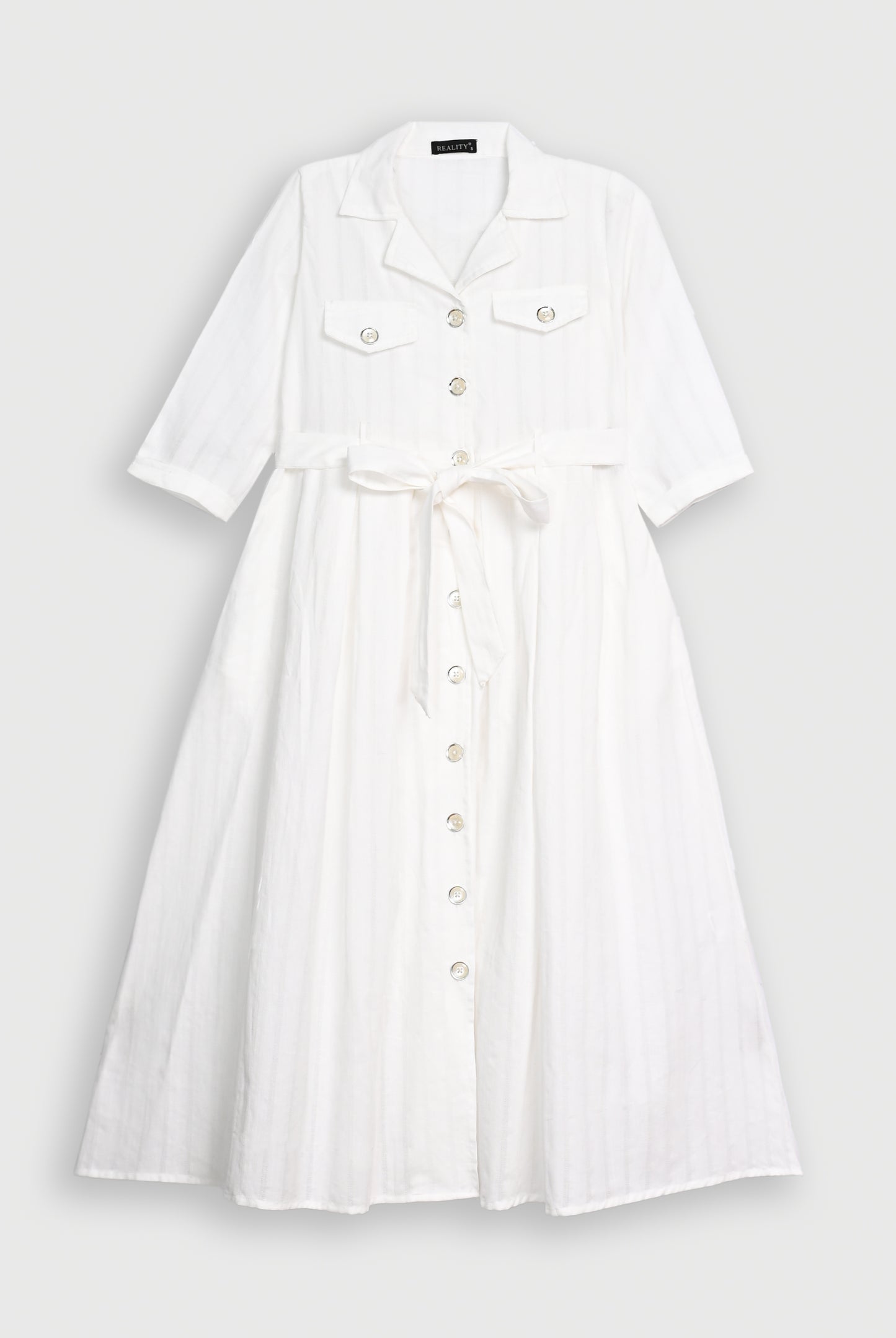WHITE LOOM LUXE FROCK