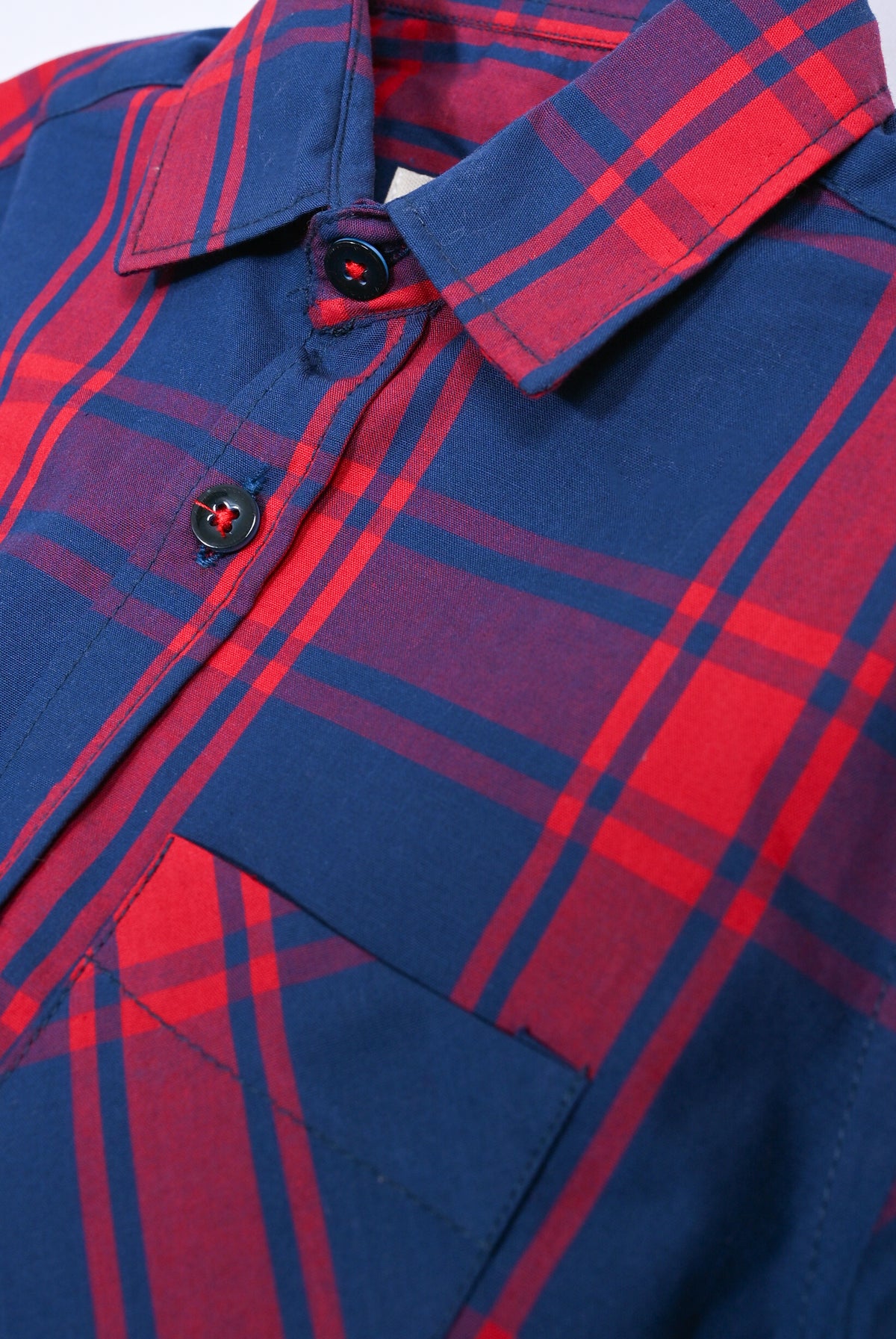 CHECKED NAVY SHIRT