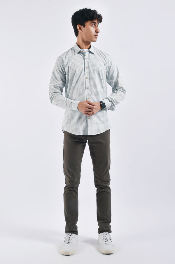 Gray Printed Cotton Shirt