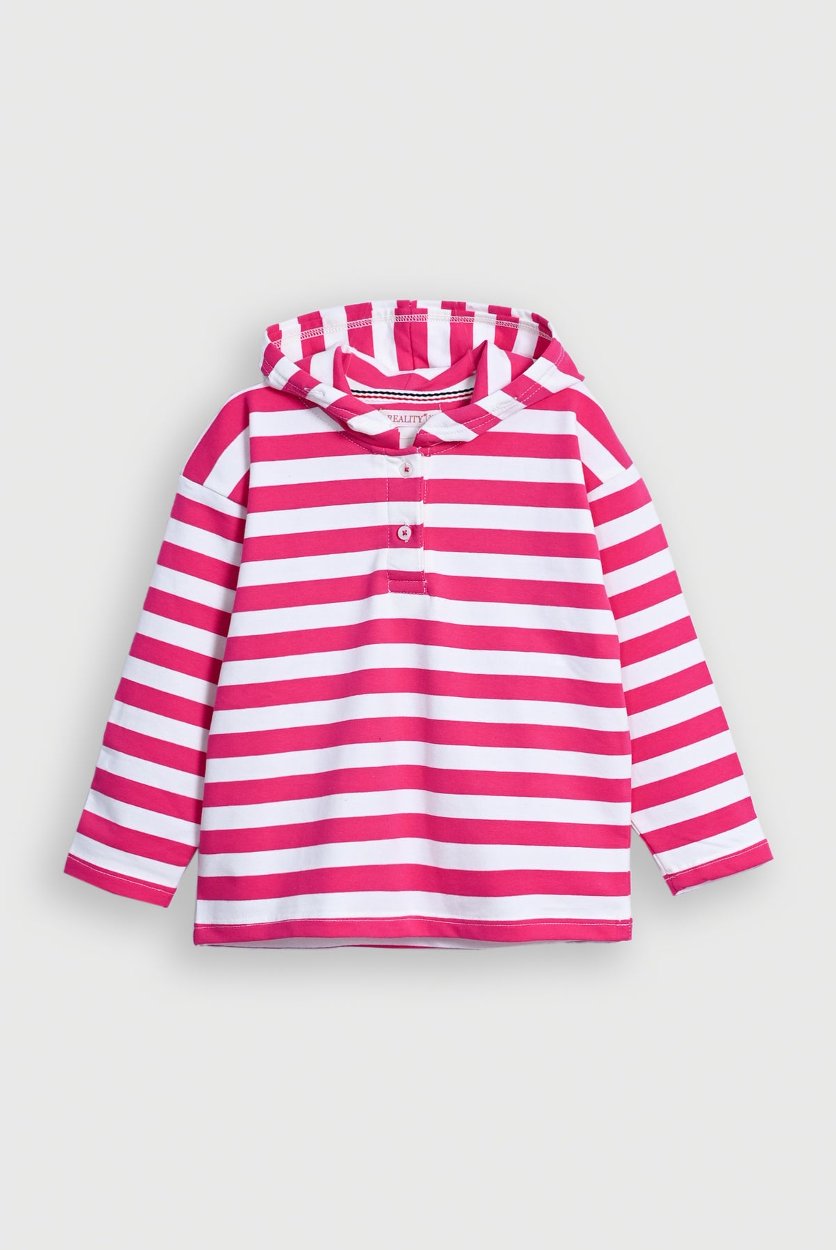 GIRL STRIPES BOTTOM PINK HOODIE