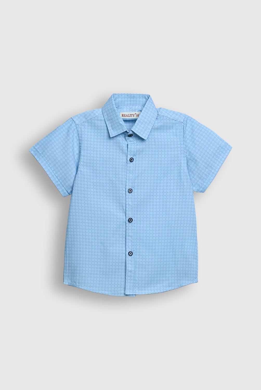 Short Sleeve Blue Button-Down REALITY