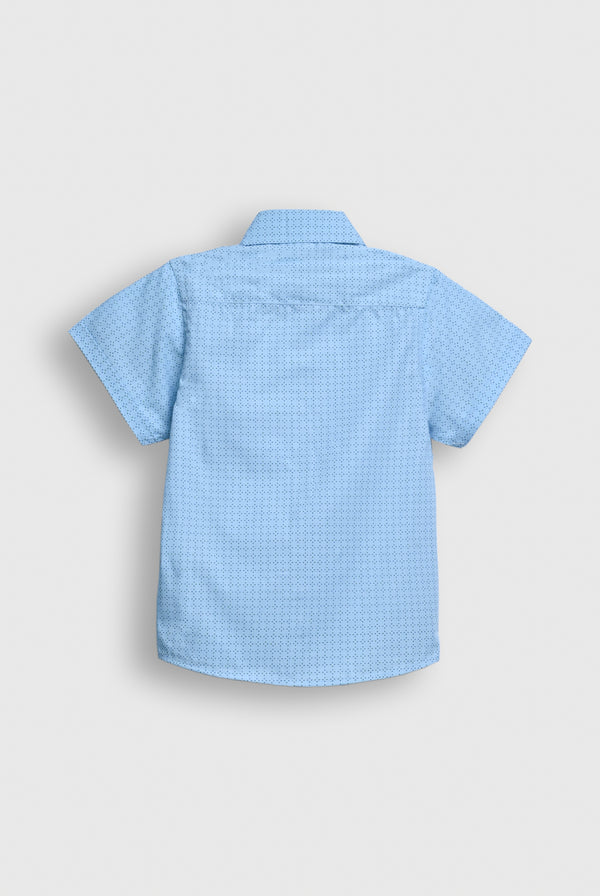 Short Sleeve Blue Button-Down REALITY