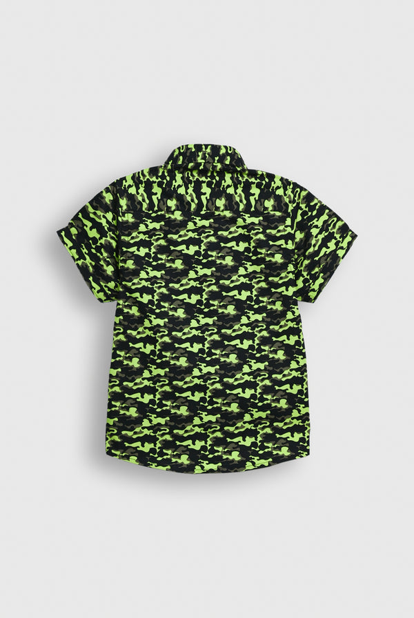 Black and Green Print Shirt REALITY