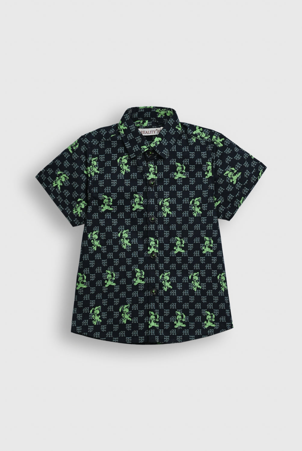 Green Character Print Shirt REALITY