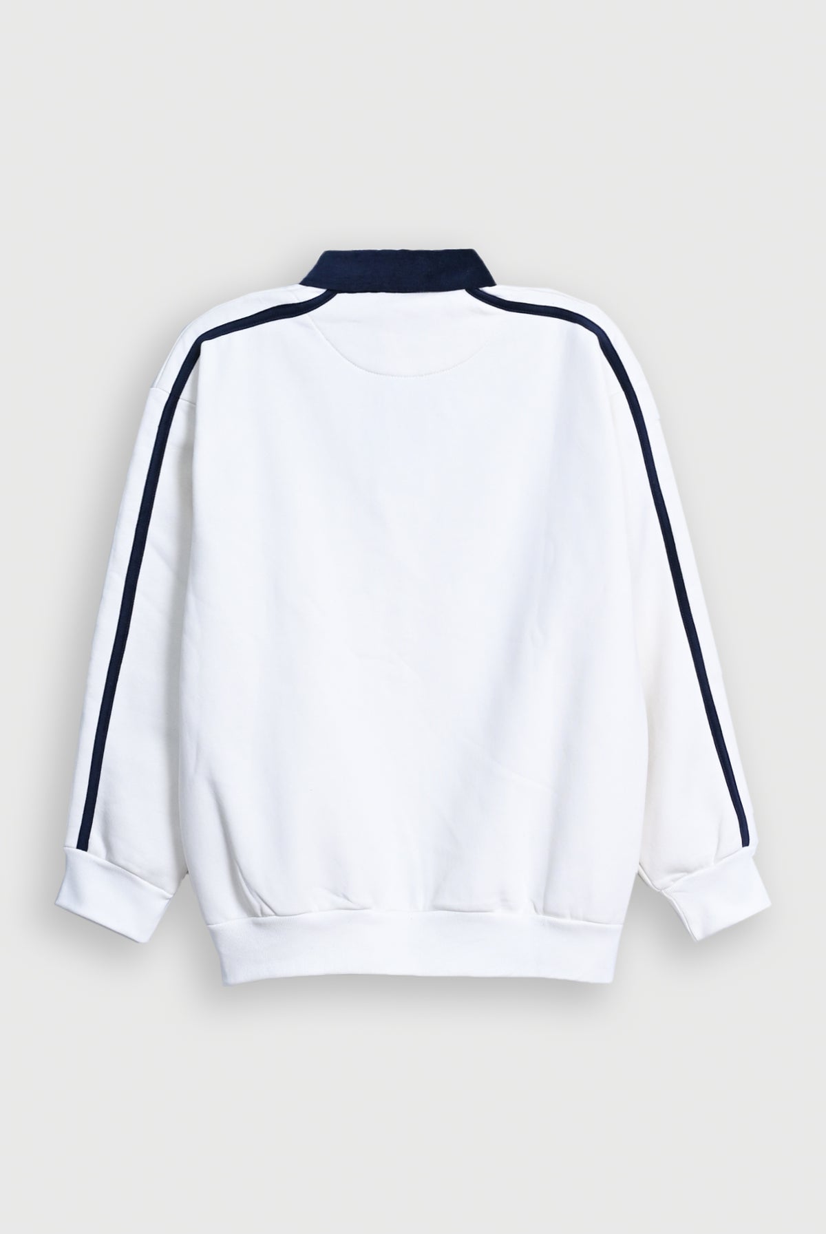 CONTRAST COLLAR JUMPER WHITE Reality