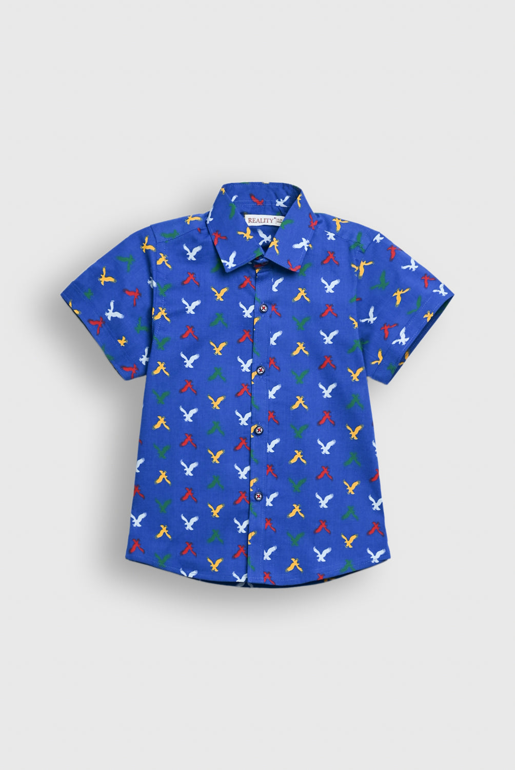 Bird Pattern Short Sleeve Shirt REALITY