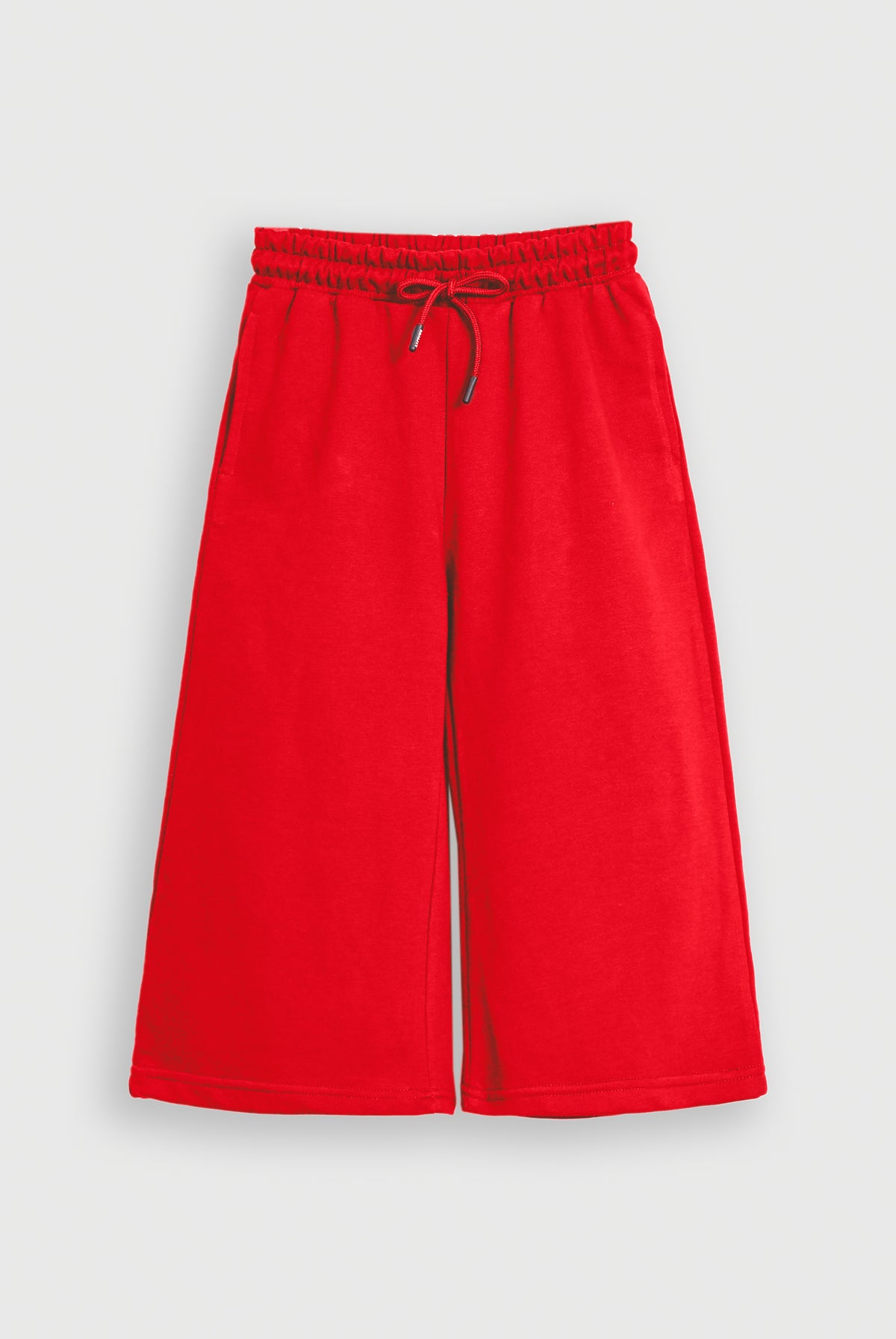 GIRL WIDE LEG FLEECE RED TROUSER Reality