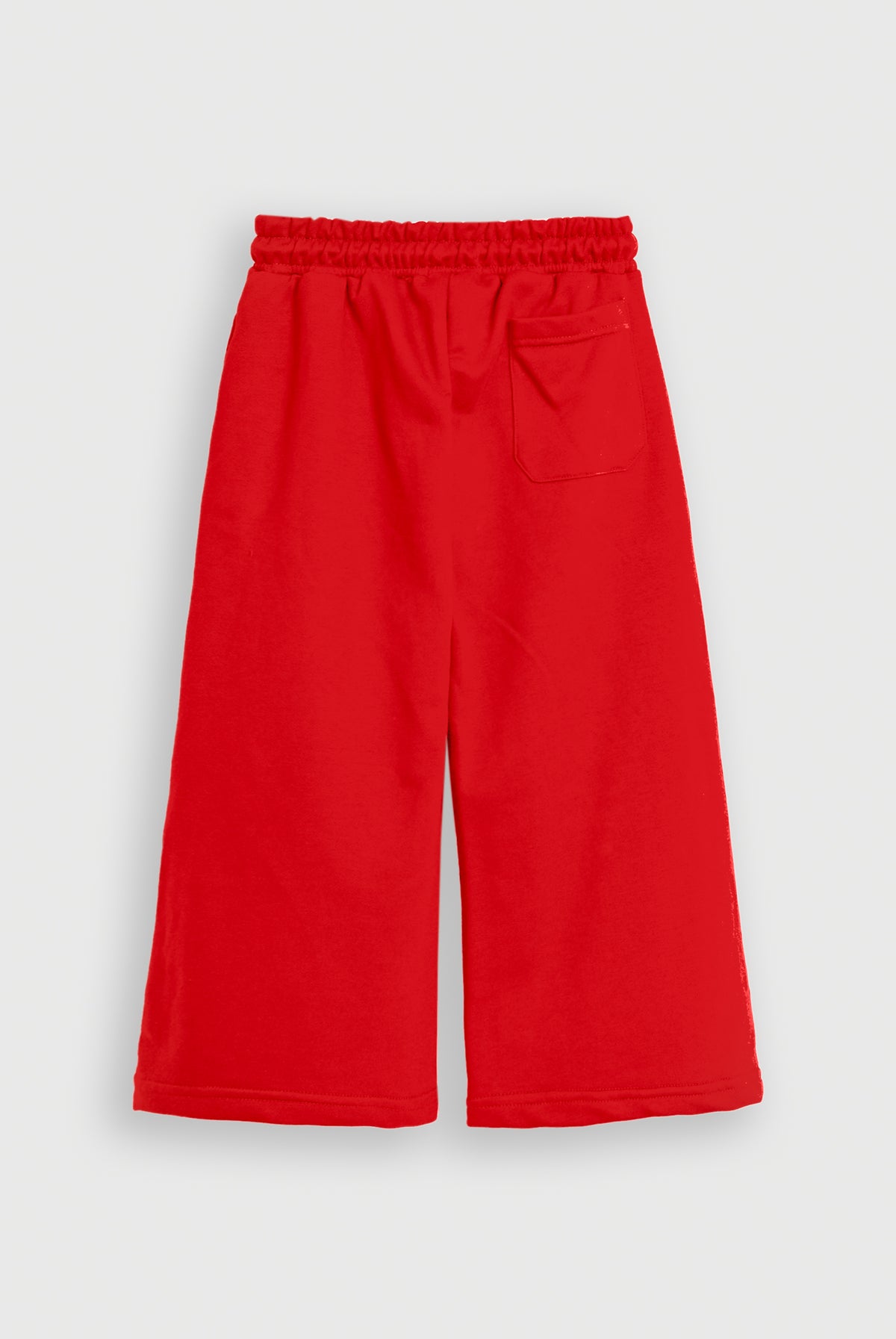 GIRL WIDE LEG FLEECE RED TROUSER Reality