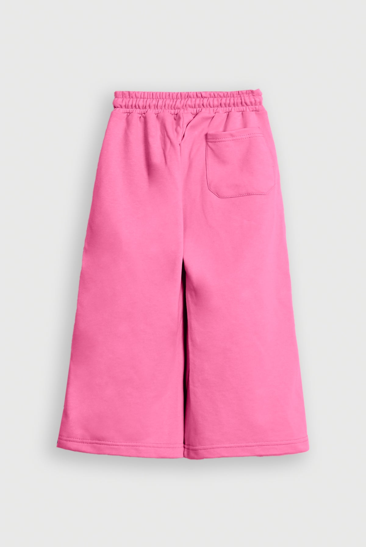 GIRL WIDE LEG FLEECE PINK TROUSER