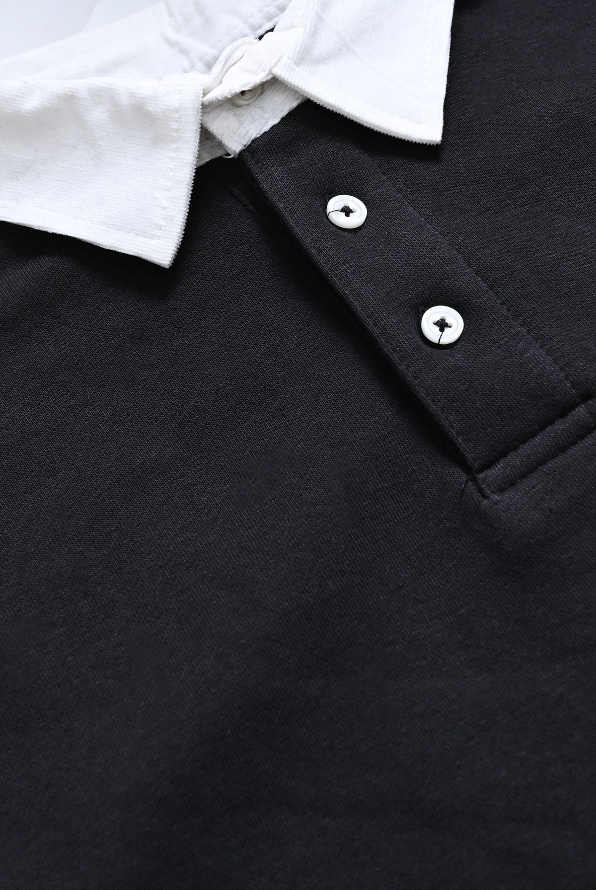 MEN CONTRAST COLLAR BLACK JUMPER REALITY