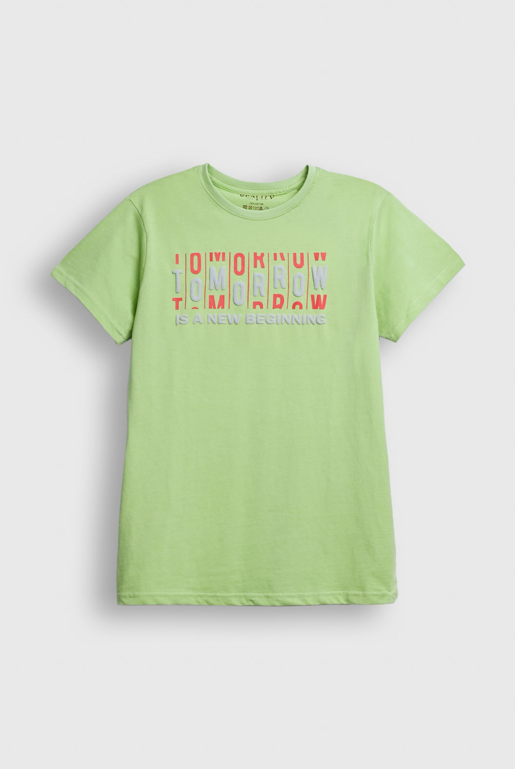 Neon Green Slogan Tee Reality