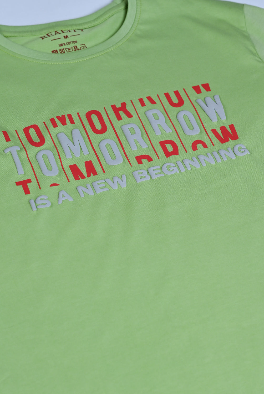 Neon Green Slogan Tee Reality