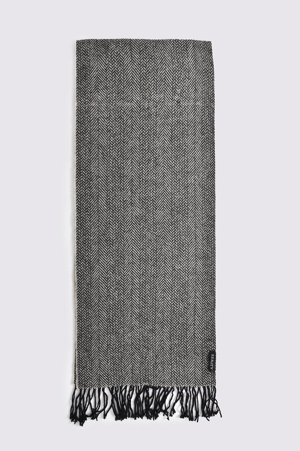 Monochrome Herringbone Woolen Muffler