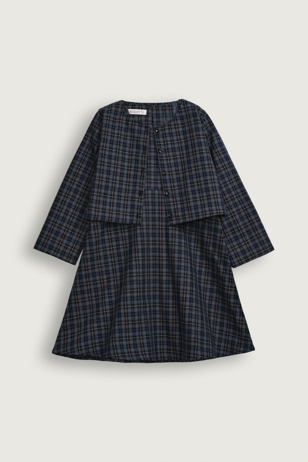 Navy Check Overlay Set Reality