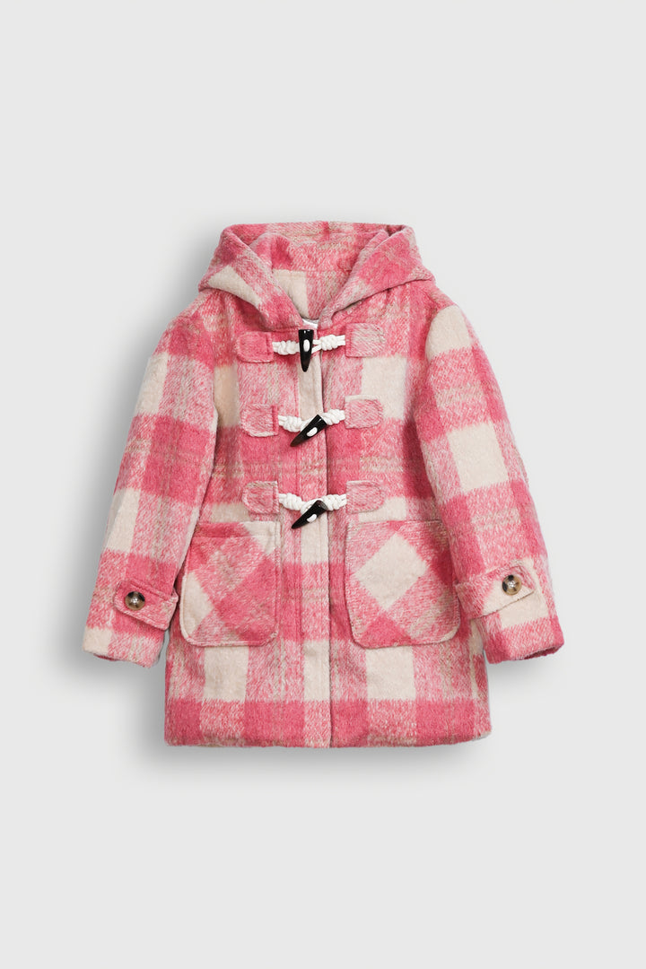 Pink Buffalo Plaid Toggle Coat Reality