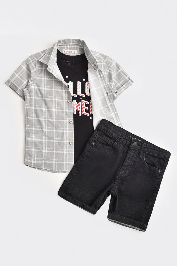 Casual Summer Trio Set grey