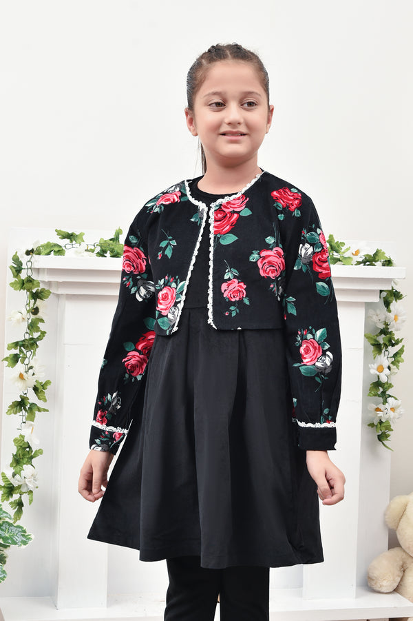 Rose Bloom Bolero with Corduroy Frock