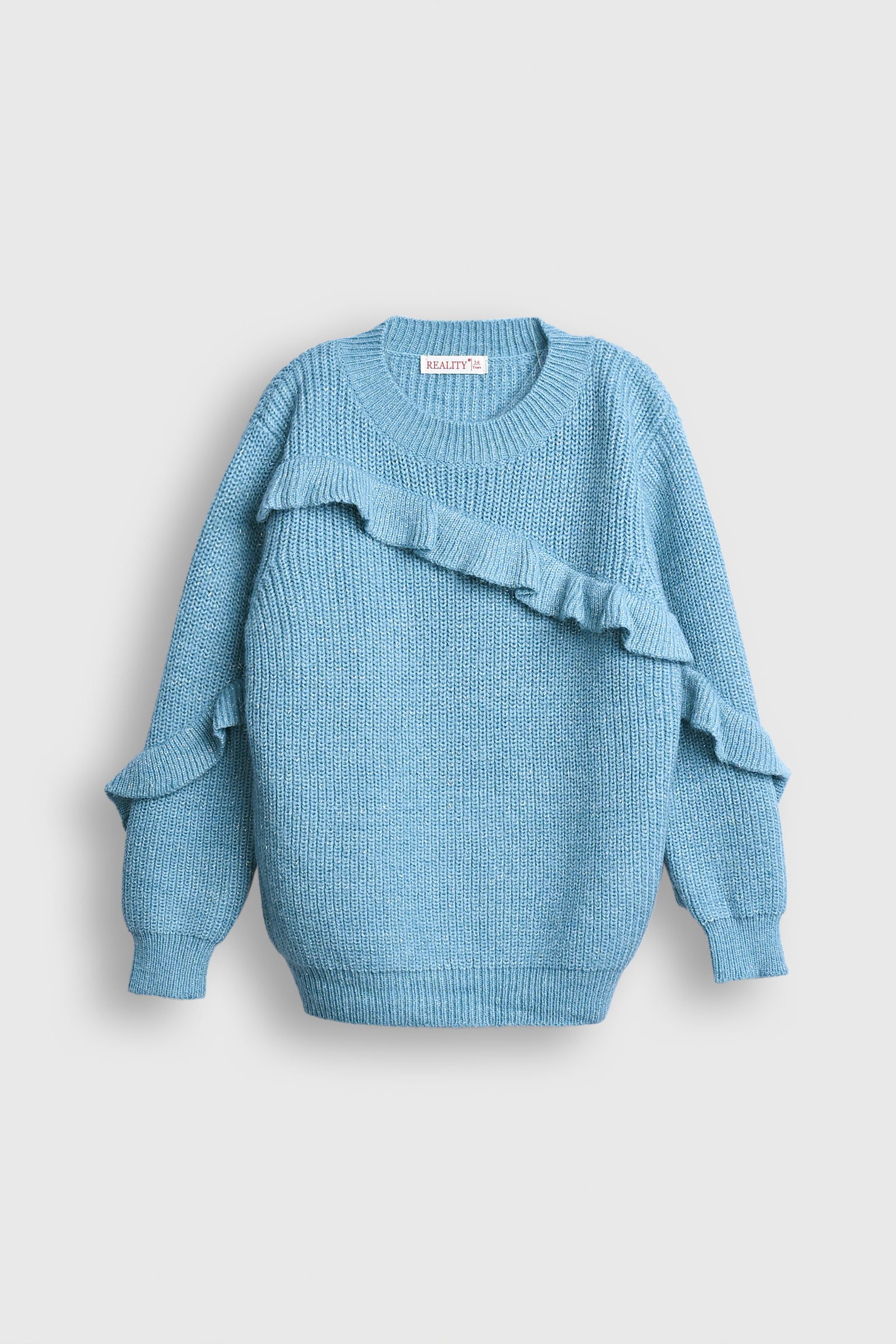 Sky Ruffle Knit Sweater Reality