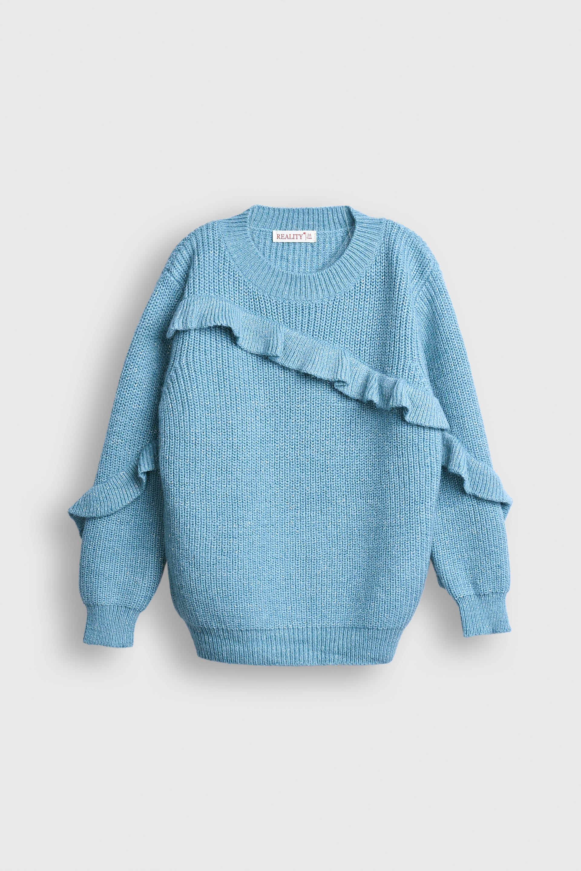 Sky Ruffle Knit Sweater Reality