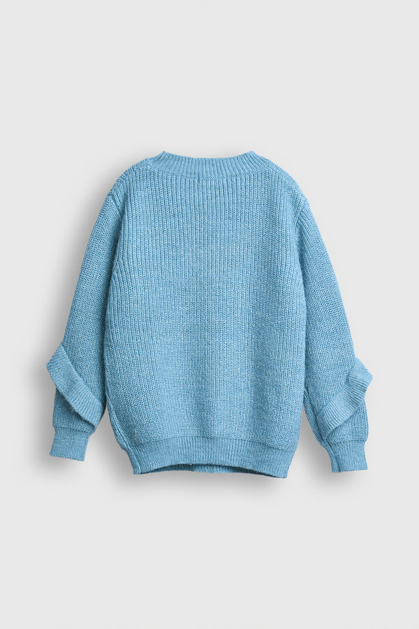 Sky Ruffle Knit Sweater Reality