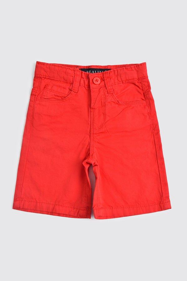 Red Cotton Shorts