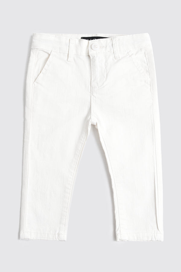 White Casual Cotton Pant