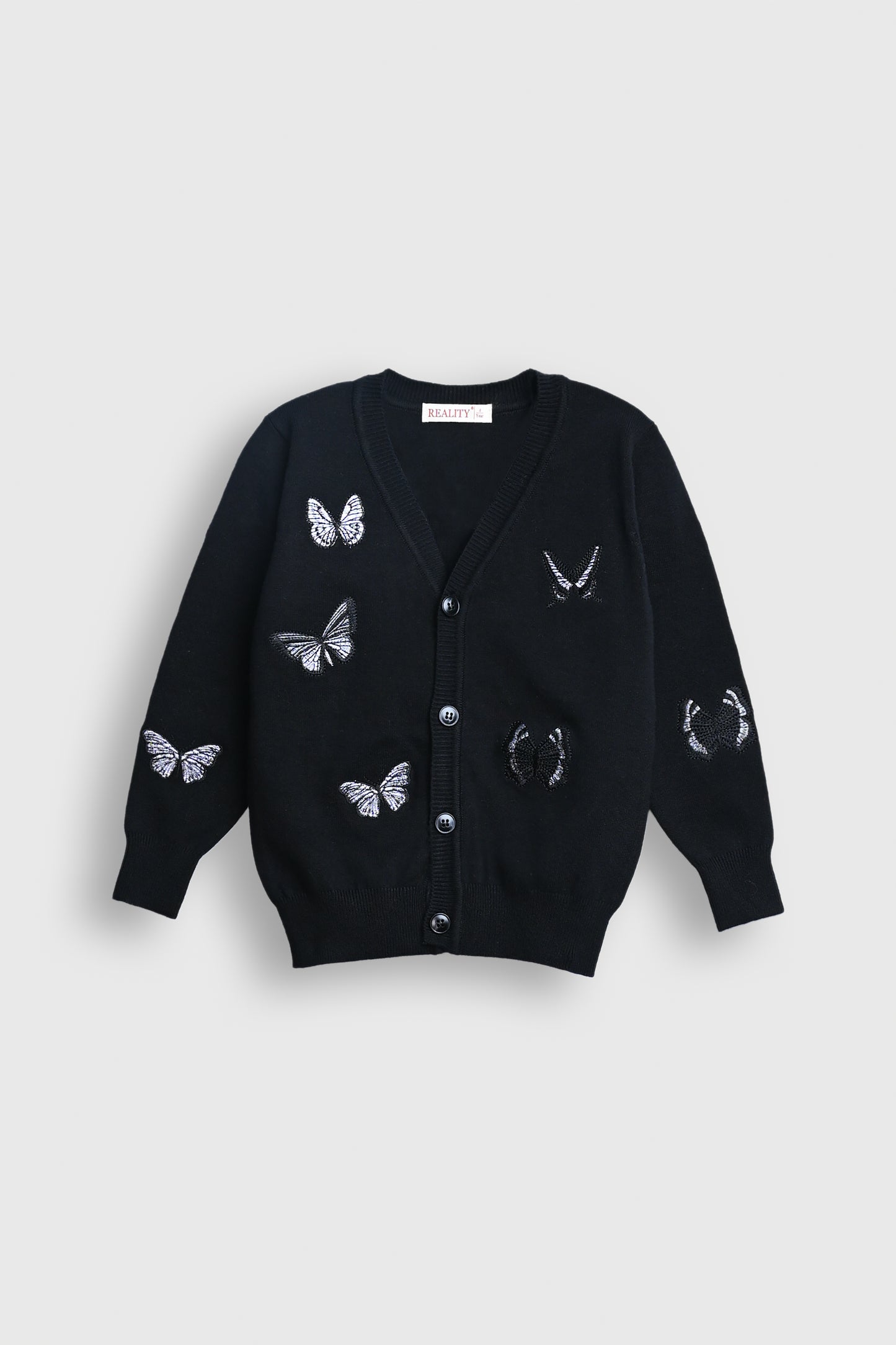 Midnight Flutter Button-Up Cardigan Reality