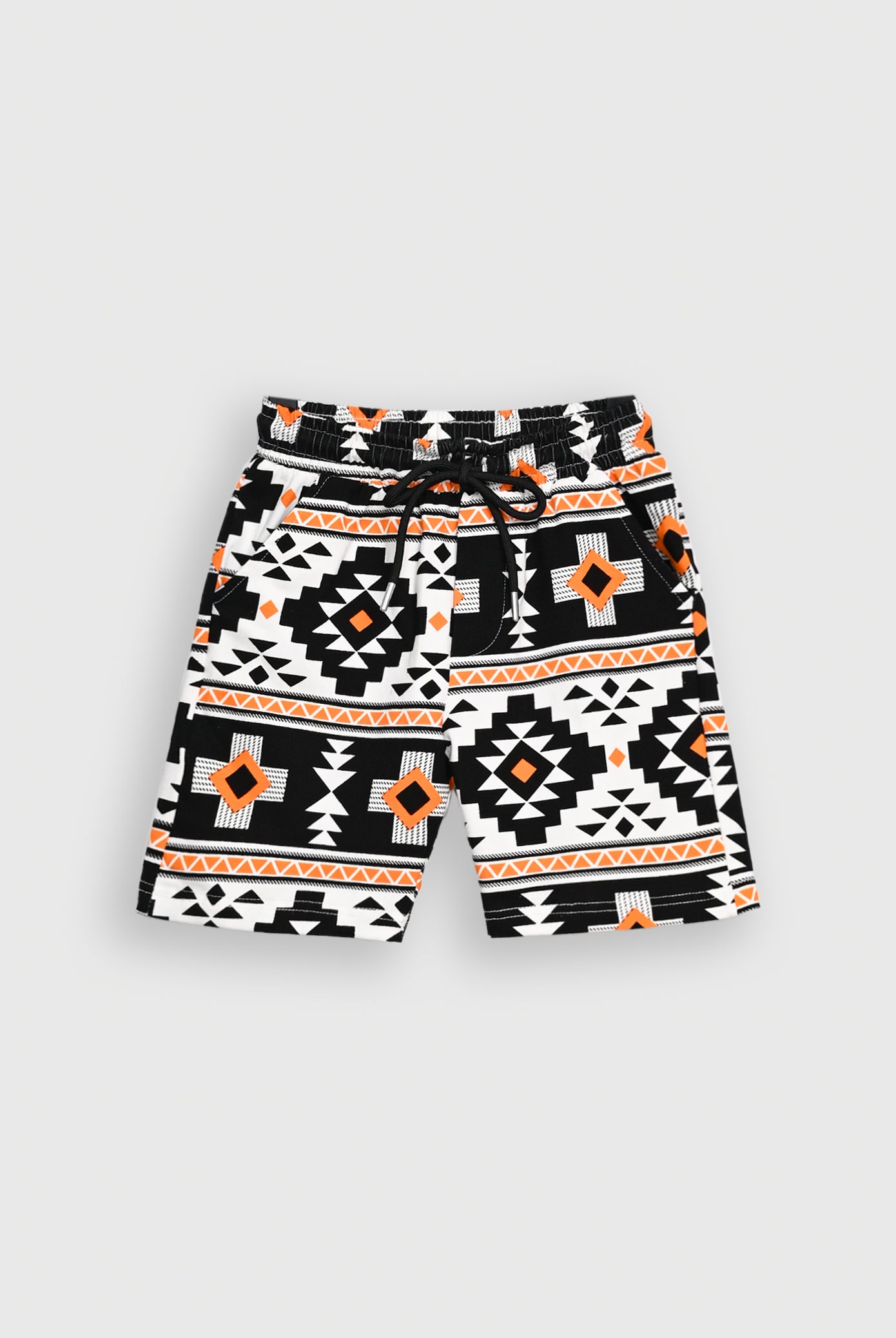 PRINTED JET BLACK SHORTS Reality