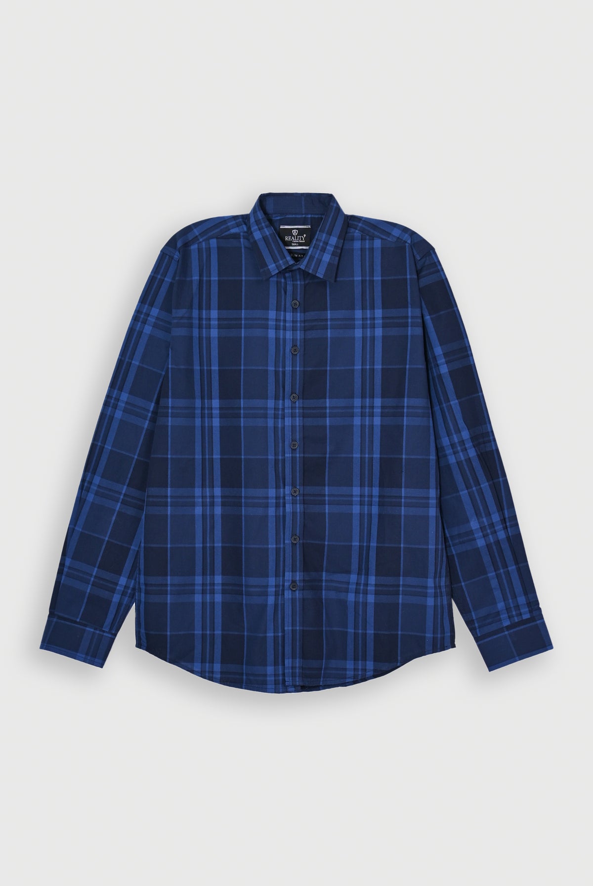 MEN PLEATED CASUAL NAVY SHIRT Reality