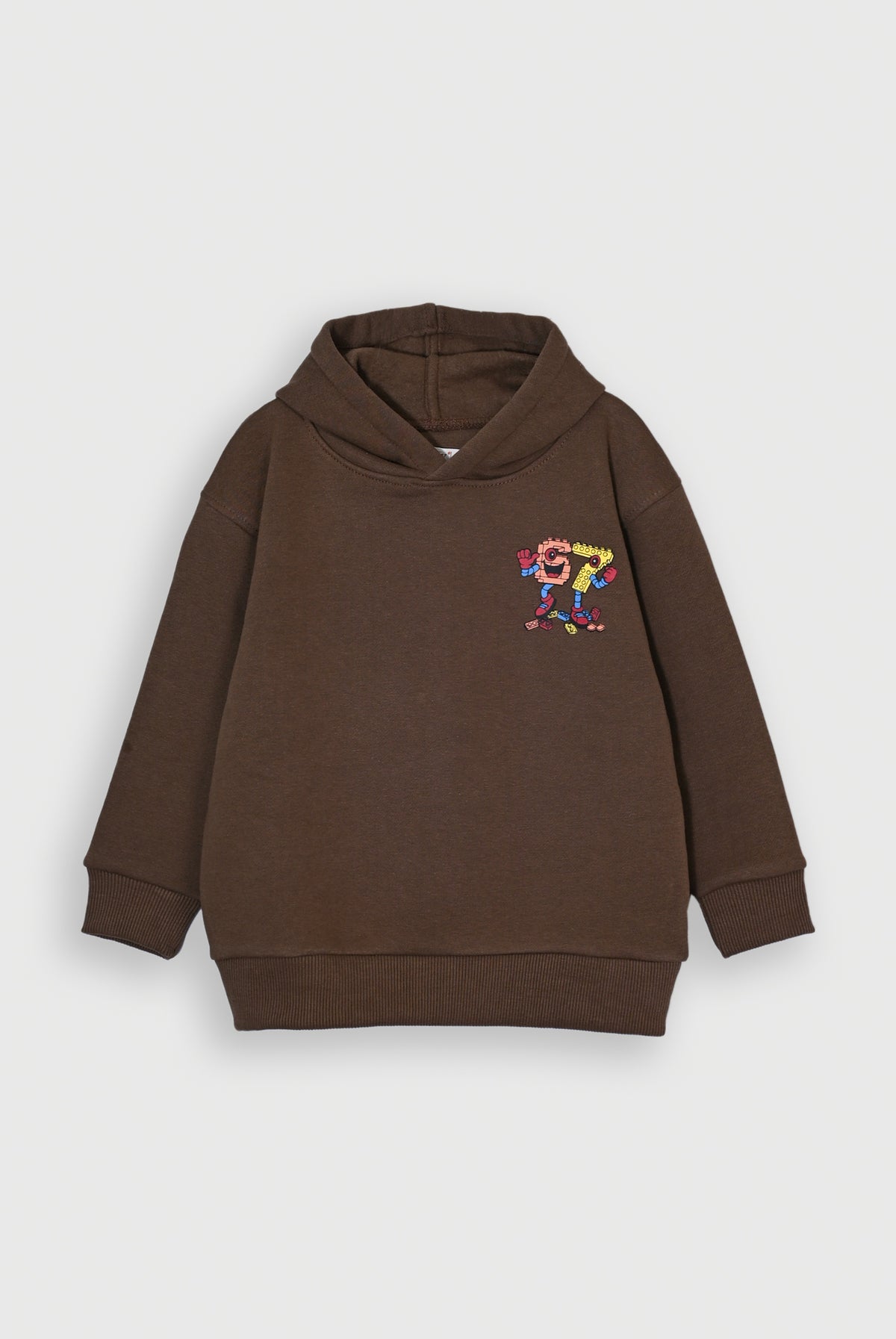 GIRL LEGO PRINTED BROWN HOODIE REALITY